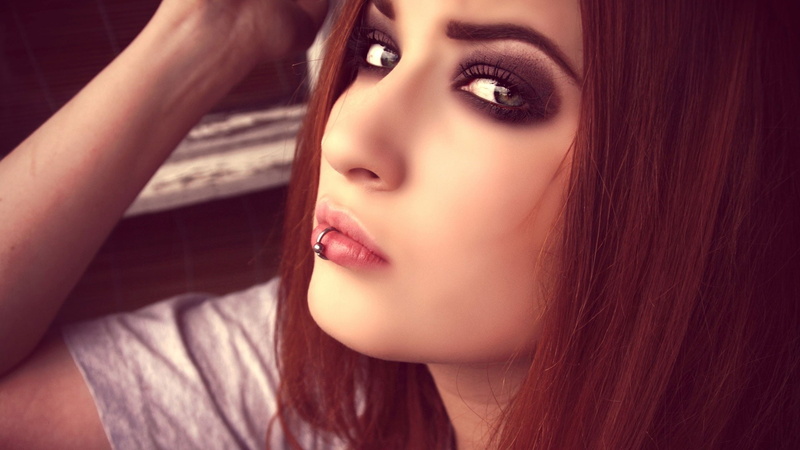 Piercing, Niky Von Macabre, redhead, women, 1080P