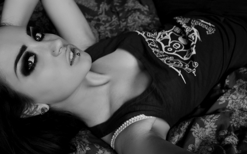 grayscale, lolina, green, brunettes, piercings, 2K, eyes, women