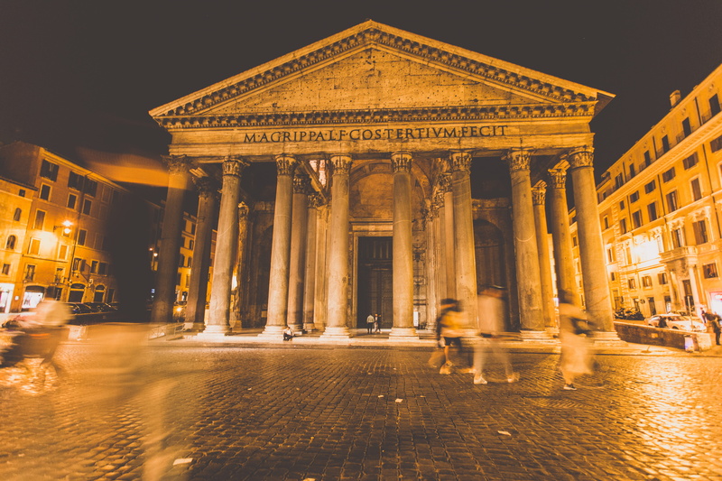 pantheon, city, night photography, architecture, nature, city by night, the past, travel, building, motion, sculpture, history, night, rain, illuminated