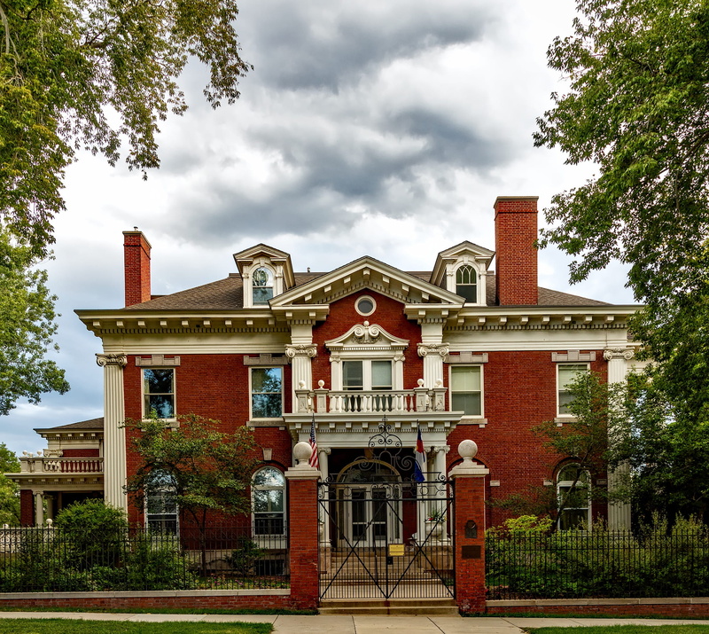 the past, house, denver, red, front, residential district, city, entrance, outdoors, tree, historic, luxury, home, built structure, concrete, 1080P, sky