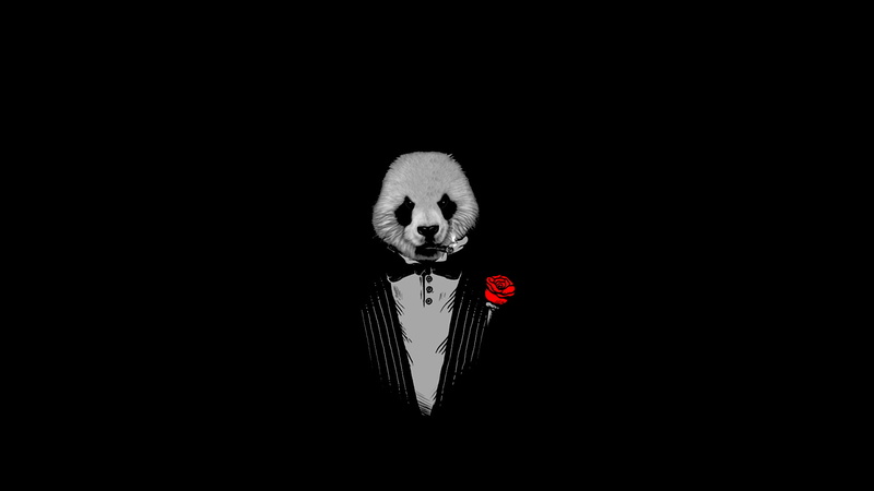 creativity, cut out, human representation, studio shot, halloween, panda, indoors, communication, black background, godfather, smiling, art and craft, no people