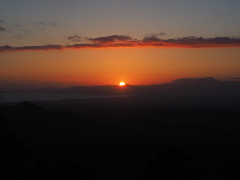 serra de tramuntana, silhouette, algaida, 4K, tramuntana, evening, view, bay of palma, fireball, balearic islands spain, evening hours, solar disk, sunlight