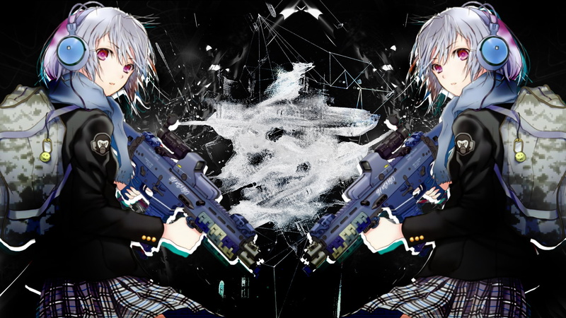 disguise, human representation, Guns GirlZ, anime girls, costume, lifestyles, 1080P, two people, winter, standing, men, rifles, real people, smoke - physical structure