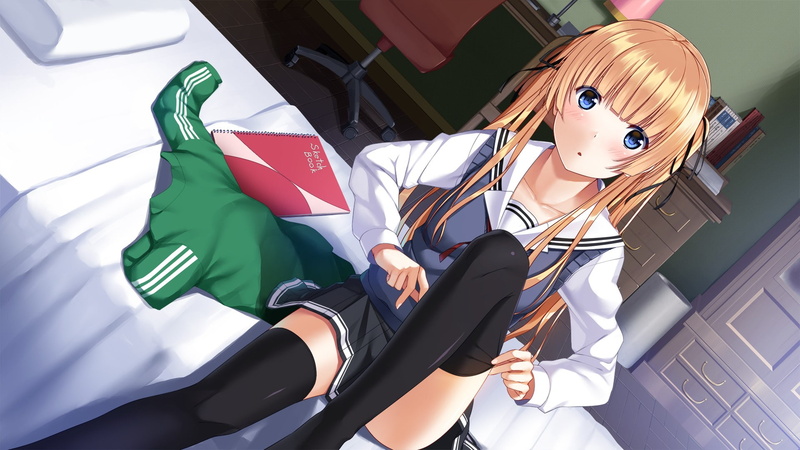 thigh-highs, school uniform, 1080P, blonde, Sawamura Eriri Spencer, anime, anime girls, Saenai Heroine no Sodatekata