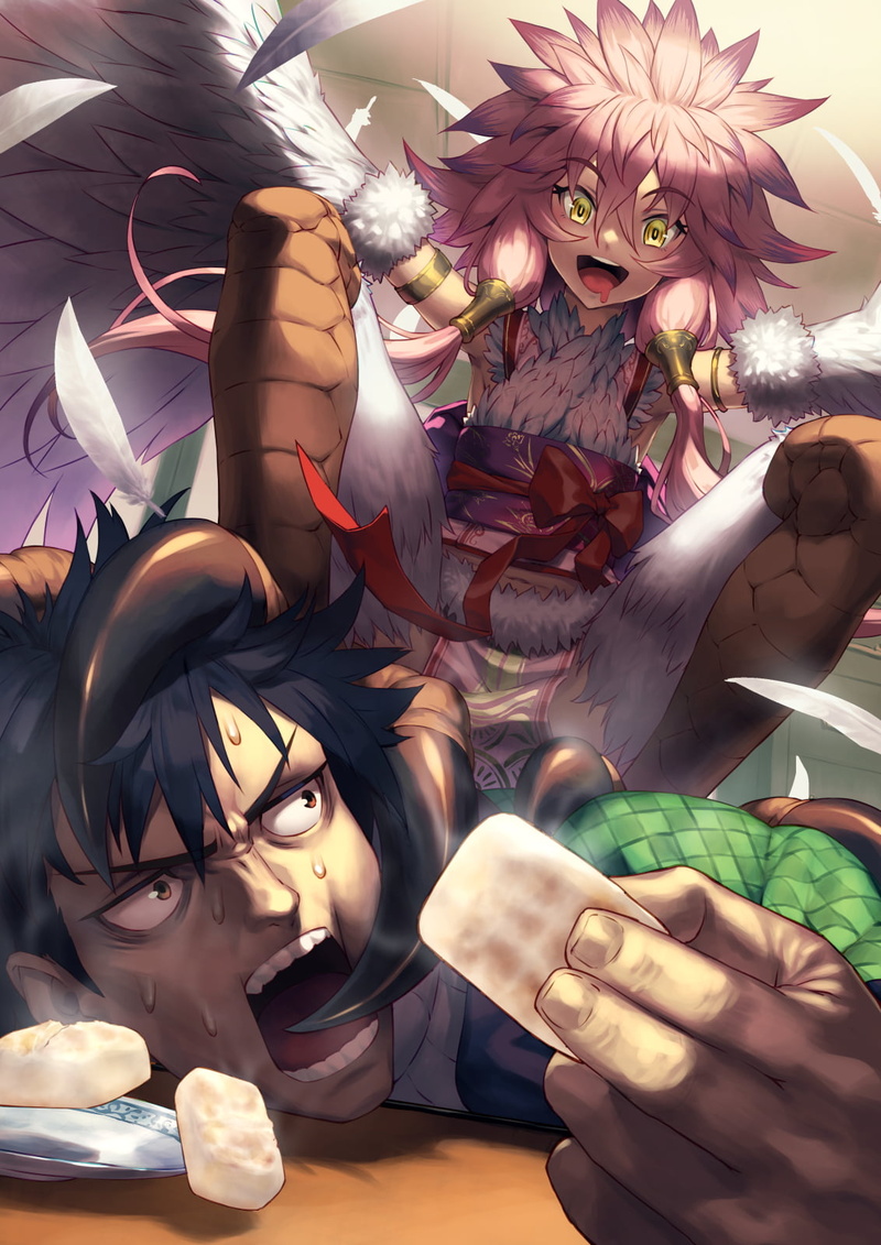 720P, anime, anime girls, Chyko, original characters, harpy