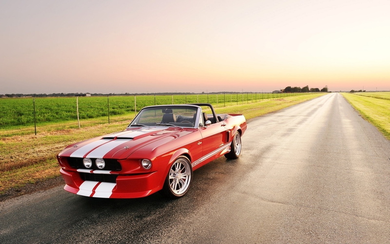 Shelby GT500 Classic Recreation, Ford, Muscle Car, Red Car, 1080P, Convertible