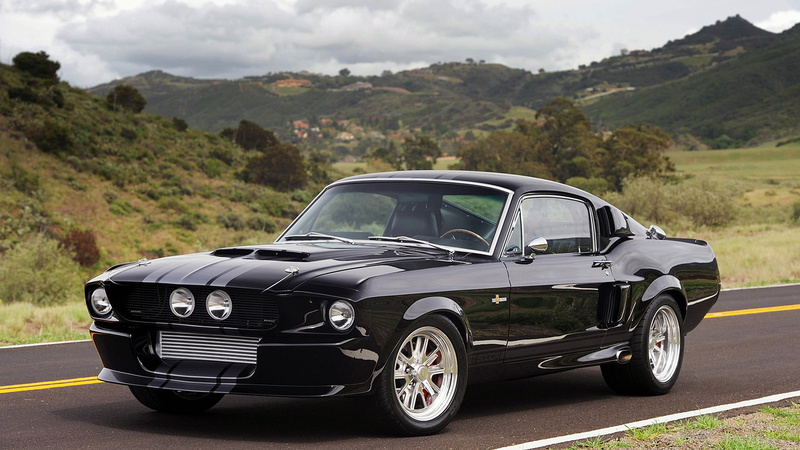 Ford, Shelby GT500 Classic Recreation, Muscle Car, Fastback, 4K, Black Car