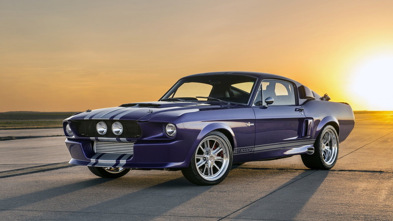 Purple Car, 1080P, Ford, Muscle Car, Car, Shelby GT500 Classic Recreation, Fastback