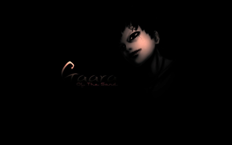 one person, black background, portrait, human body part, studio shot, text, gaara, indoors, Naruto, Gaara (Naruto), mystery, body part, dark