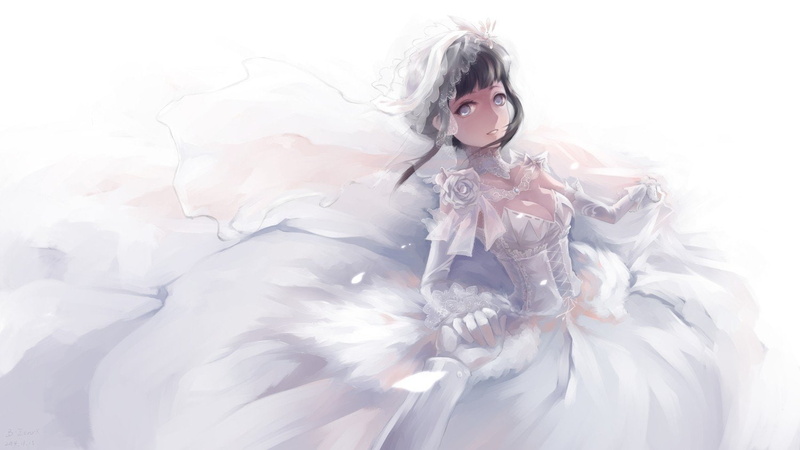 Hyuuga Hinata, Wedding Dress, 720P