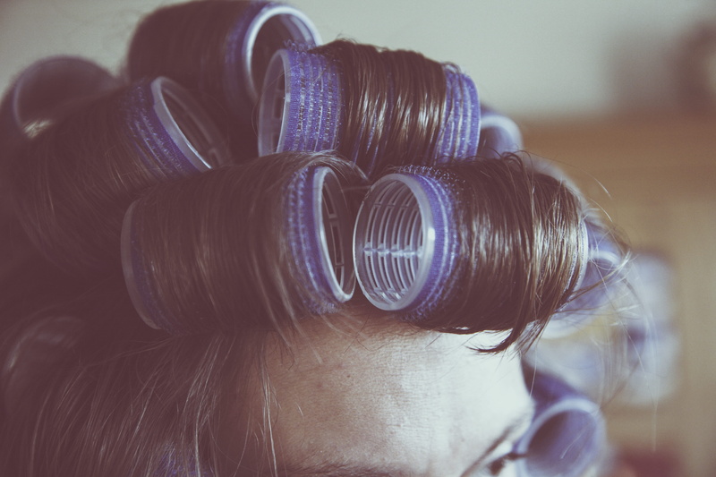 rollers, blue, women, 4K, technology, hair, curlier, headshot, focus on foreground, childhood, leisure activity, white, female, hairdresser, indoors, curly hair