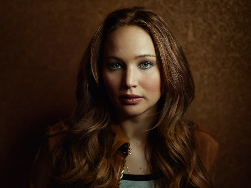 women, beautiful woman, beautiful people, hair, long hair, leather jackets, hairstyle, Jennifer Lawrence, looking at camera, front view, contemplation