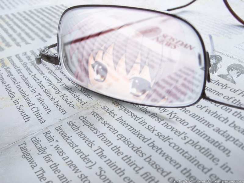 720P, Nagato Yuki, glasses, The Melancholy of Haruhi Suzumiya
