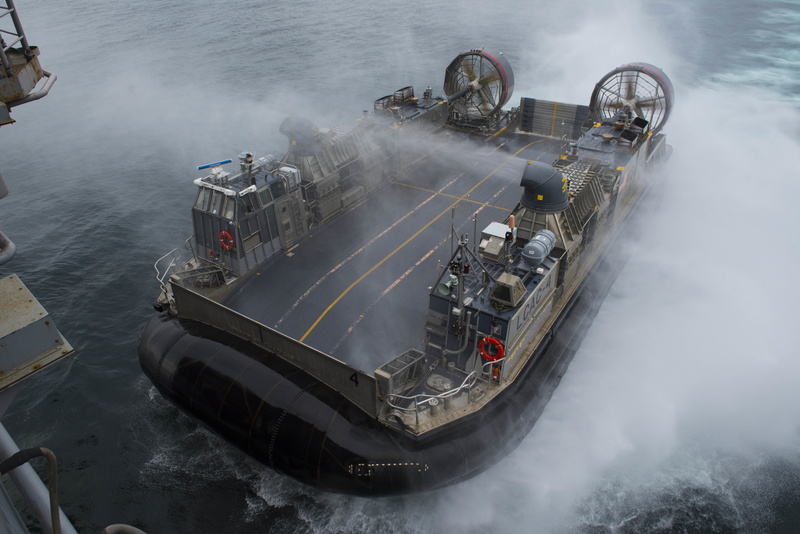 hovercraft, water, vessel, industry, military, mode of transportation, outdoors, freight transportation, no people, high angle view, nature, motion, ship
