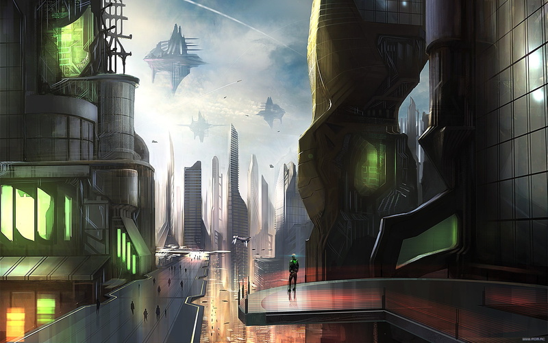 futuristic, science, hovercraft, romantically, alexius, apocalyptic, christophorus, 1080P, vitaly, buildings, skies, spaceships, hatchenson, fiction, pilot