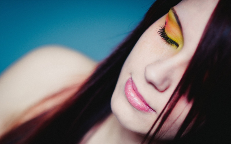 black hair, straight hair, portrait, model, makeup, eyeshadow, 2K, women, face