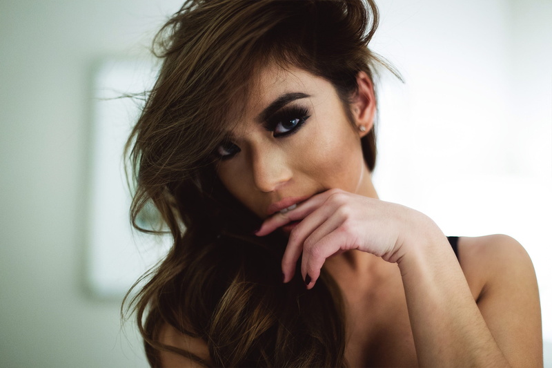 indoors, depression - sadness, hair, close-up, emotion, brunette, young women, headshot, looking at camera, Justin Swain, women, adult, 2K, portrait, human hair