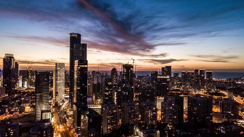 cloud - sky, nature, skyscraper, tlv, tall - high, outdoors, nightcity, sky, building, urban skyline, built structure, financial district, tel aviv, architecture