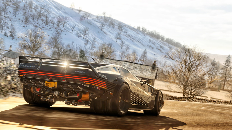 cyberpunk, Forza, Cyberpunk 2077, Quadra, driving, 4K, Forza Horizon 4, Quadra Turbo-R V-Tech, snow