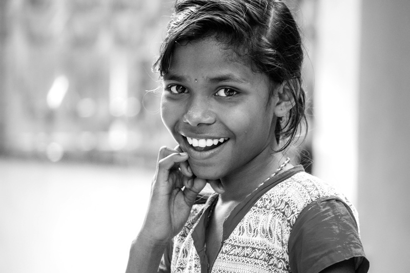 front view, headshot, smiling, lifestyles, people, focus on foreground, black And White, grayscale, adult, day, women, portrait, looking At Camera, children only