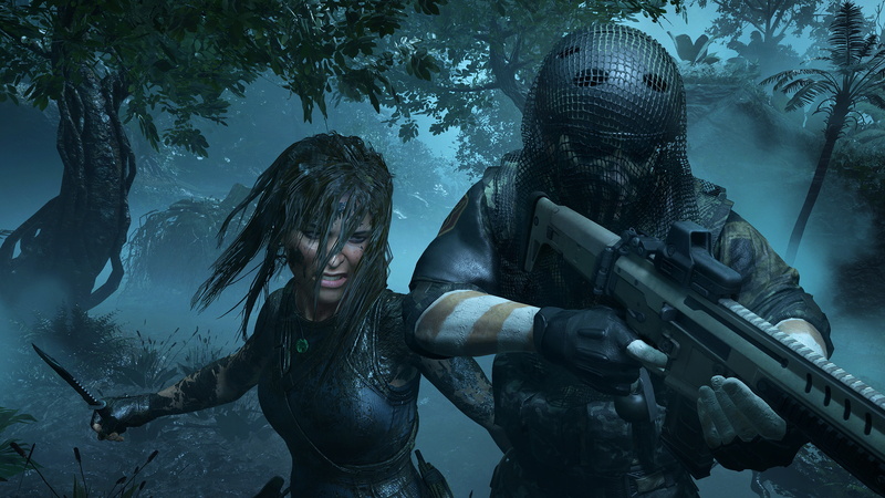 Soldiers, Weapons, Knife, Eidos Montreal, Lara Croft, Trees, Girl, 4K, Jungle, Square Enix, Shadow of the Tomb Raider