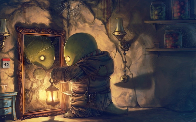 x, enix, art, games, 720P, tonberry, abstract, weird, video, Green, fantasy, square, tomberry, wallpape, hd, Final Fantasy, final