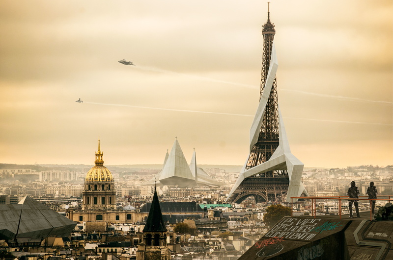 art, Paris, deus ex, Paris 2029, the city, Deus Ex: Mankind Divided, Square Enix, 5K, Eiffel tower, home