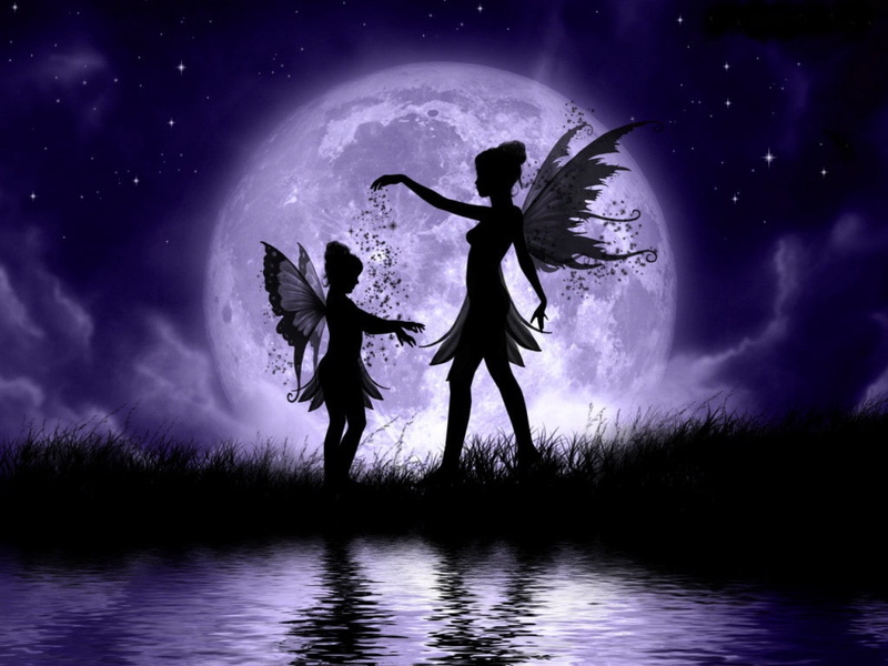 sisters, girls, lake, fantasy, Clouds, 480P, art, beautiful, fairy, fairy dust, Fairies, abstract, hd