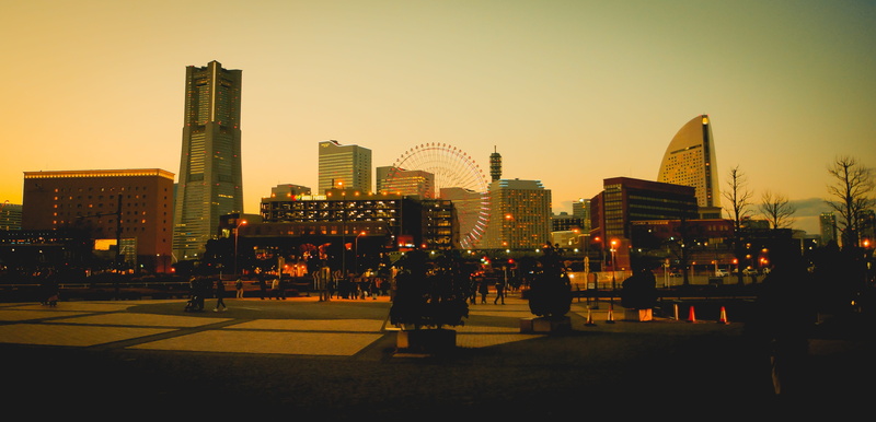 japan, travel destinations, tower, city life, sky, office building exterior, minato mirai, sunset, architecture, cityscape, tokyo, land mark tower, yokohama