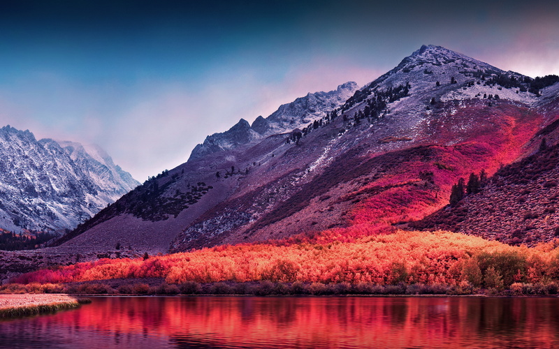 lagoon, mountains, landscape, 4K, environment, plants