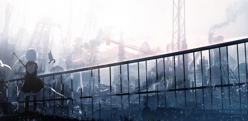 video games, Nier: Automata, 4K, fan art, science fiction, YoRHa 2B