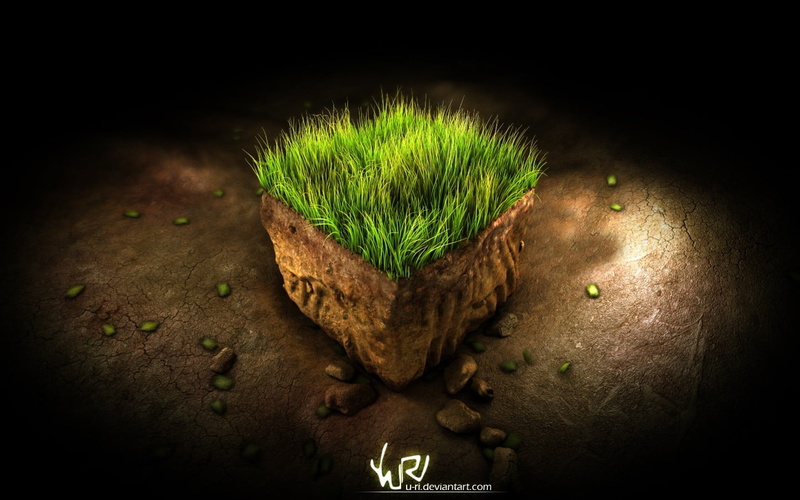 close-up, dirt, vegetable, studio shot, leafed, creativity, video games, plant, grass, Minecraft, no people, indoors, healthy eating, food and drink, emotion