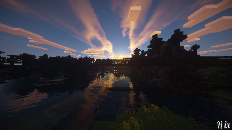 cloud - sky, nature, Video Game, sky, outdoors, Sunset, lake, reflection, plant, city, tree, Minecraft, building exterior, silhouette, no people, architecture