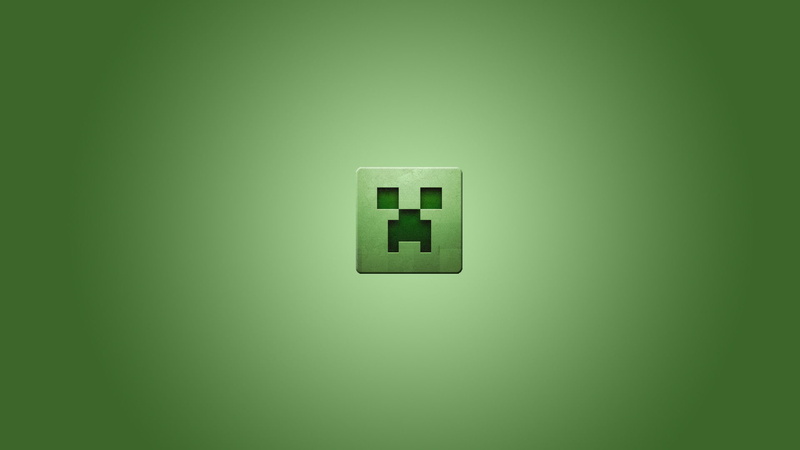 background, games, video, simple, green, creeper, minecraft, 1080P, simplistic, minimalistic