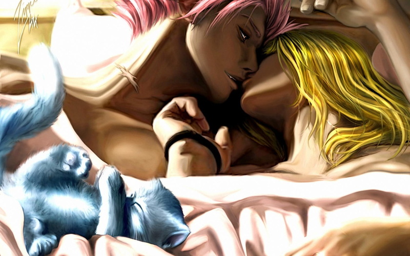 girls, women, emotion, sexy, artistic, kittens, kiss, fairy, babes, males, anime, art, cute, soft, mood, animals, color, lover, tail, romance, sensual