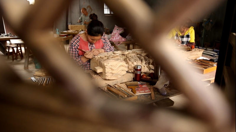 hand, men, group, people, males, group of people, dongyang, cooperation, motion, adult, architecture, indoors, wood carving, young adult, blurred motion