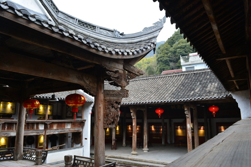 Zhejiang, hall stage, Rural Hall, cultures, zhejiang rural hall, building, architectural column, 5K, travel destinations, roof, stage, built structure