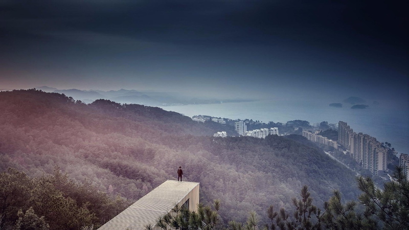 landscape, travel destinations, high angle view, plant, view, tree, sky, asia, hangzhou, china, beauty in nature, people, fog, architecture, environment