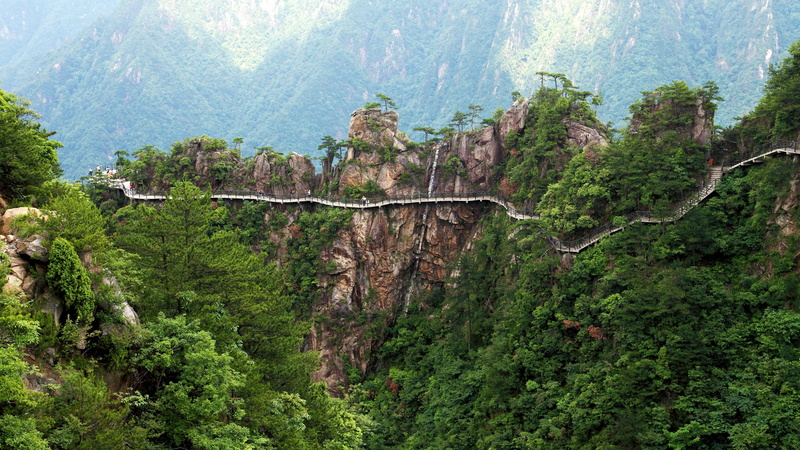 no People, Mountain, tranquil scene, Geopark, plant, tranquility, floating plank, nature, rainforest, mountain range, formation, asia, land, scenics - nature