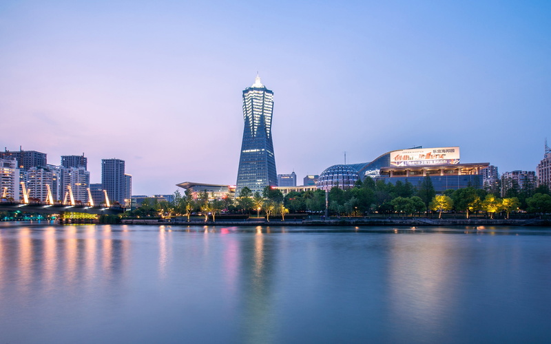 2K, financial district, modern, nature, scenery, water, travel destinations, skyscraper, illuminated, tower, outdoors, office building exterior