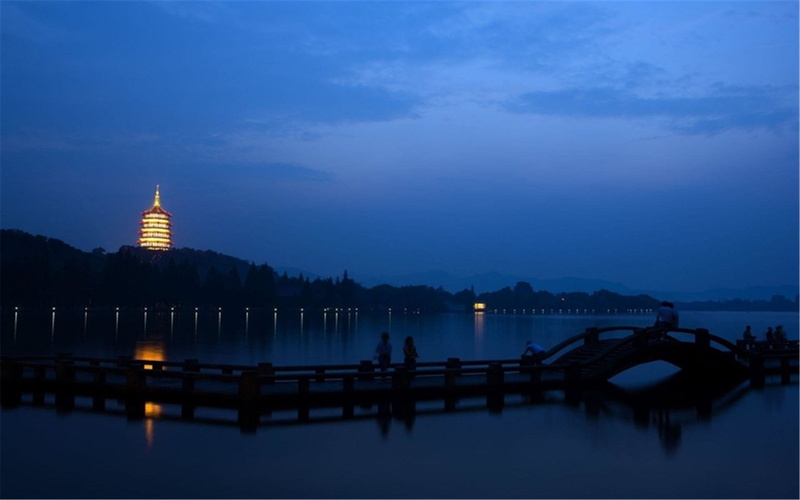 building, waterfront, cloud - sky, hd, beauty in nature, religion, building exterior, scenery, hangzhou, reflection, china, g, illuminated, nature