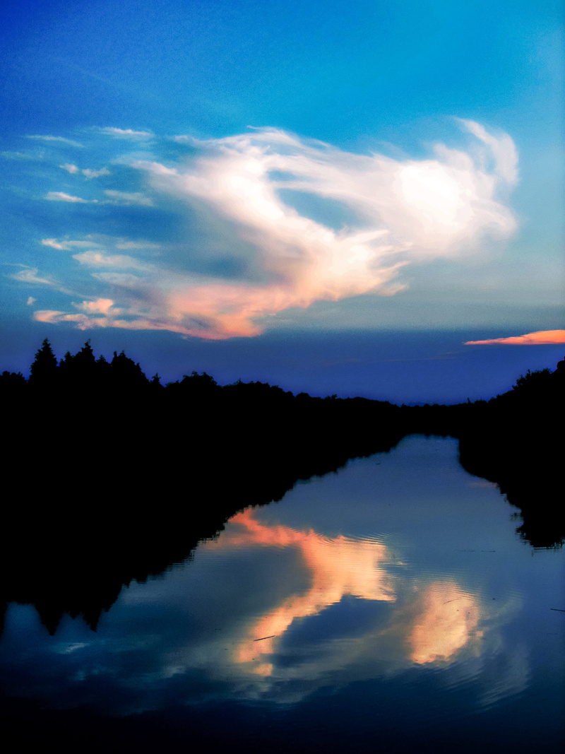 dragon, non-urban scene, no people, china, cloudscape, sunset, silhouette, water, scenics - nature, 2K, tranquil scene, cloud, skyline, lake, cloud - sky