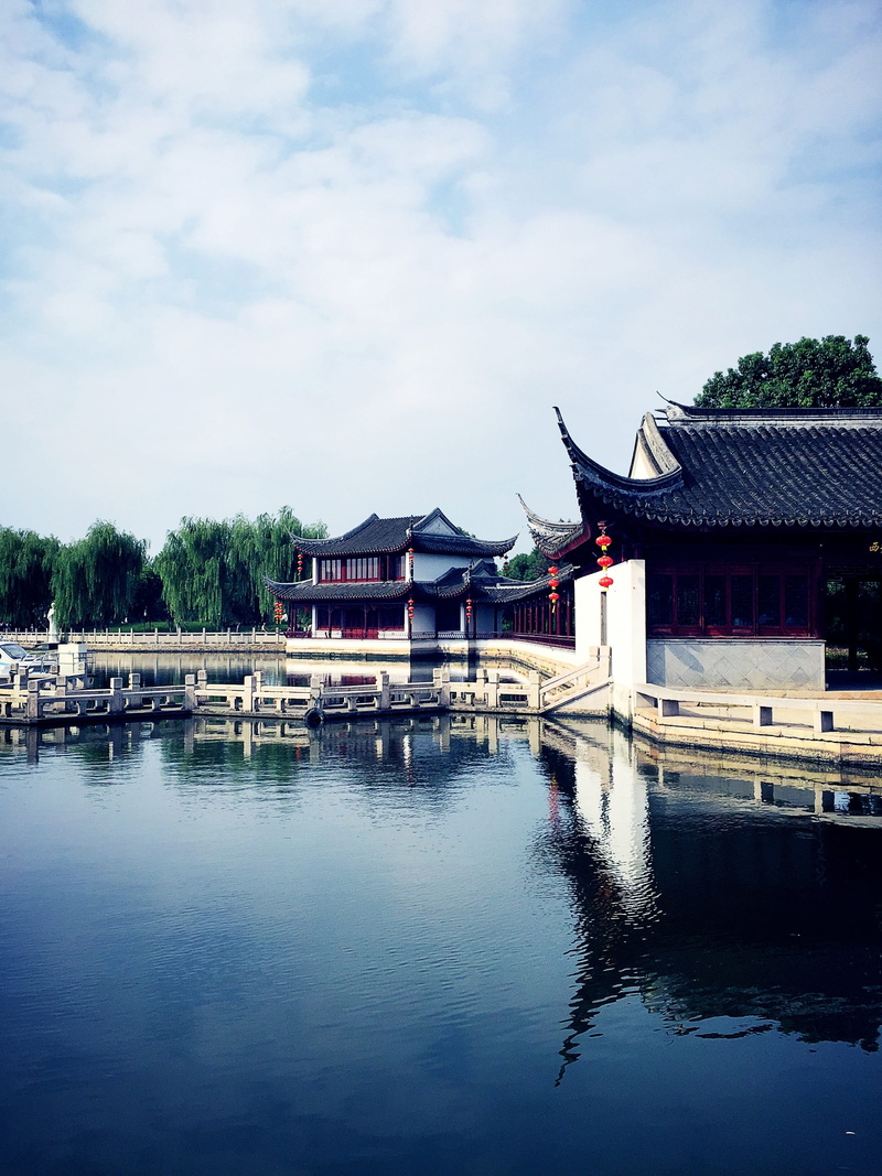 China, history, river, famous Place, plant, reflection, outdoors, chinese Culture, pavilion, day, sky, Ancient Architecture, roof, built Structure, east Asian Culture