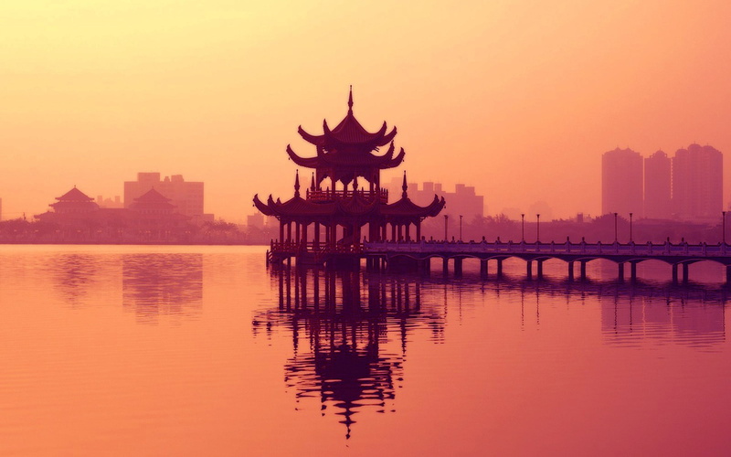 river, building Exterior, religion, pagoda, history, temple - Building, sunrise - Dawn, the past, nature, palace, india, no people, shrine, famous Place
