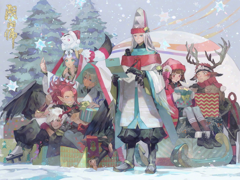 anime games, artwork, figurine, Anime, male likeness, onmyouji, representation, celebration, day, yasha, human representation, abe no seimei, ibaraki douji