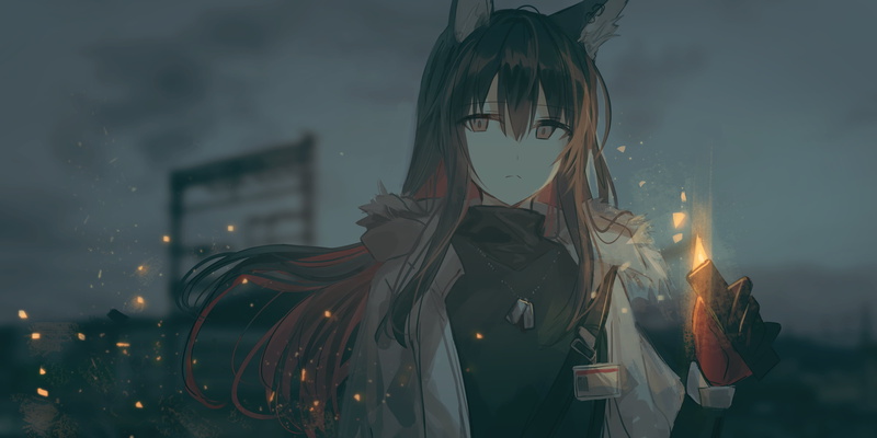 Arknights, Chihuri 45, anime, 4K, animal ears, anime girls