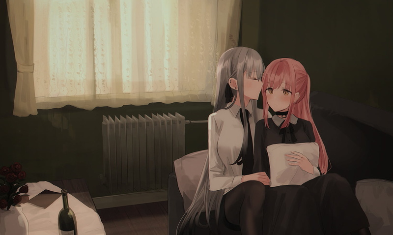 720P, maid outfit, pink hair, Chihuri 45, white hair