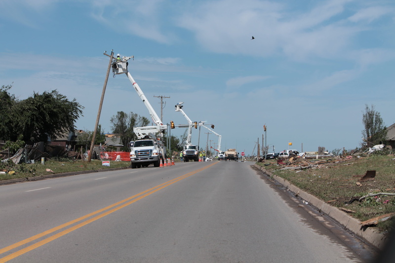 machinery, electric, ruin, motor vehicle, cloud - sky, sky, oklahoma, the way forward, industry, moore, construction equipment, transportation, mode of transportation