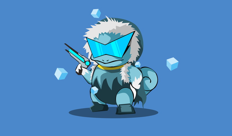 1080P, Glasses, Ice Cube, Pokémon, Squirtle (Pokémon), Anime, Gun, Minimalist