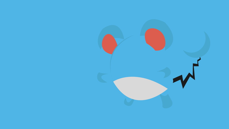 marill, background, blue background, marril, 1080P, minimalism, pokemon, blue